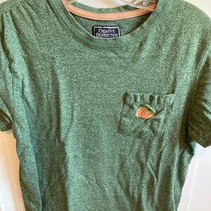 Creative Destruction embroidered  cotton blend pocket t shirt - Men's S, Green.
